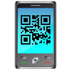 Image showing mobile phone with qr code 