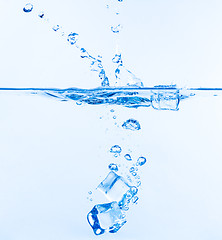 Image showing Ice Cubes Dropped into Water with Splash