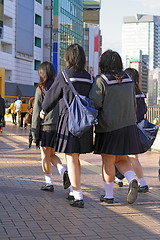 Image showing Japanese schoolgirls group