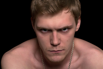 Image showing portrait of a angry young man