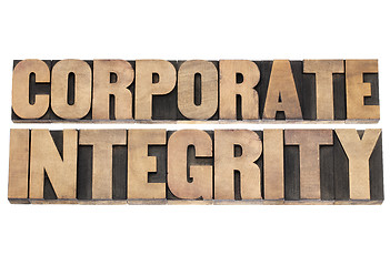 Image showing corporate integrity in wood type