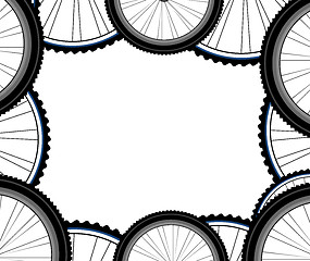 Image showing Seamless bicycle wheels pattern