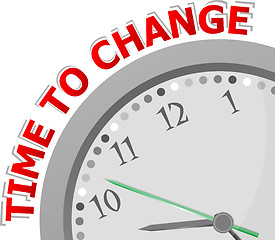 Image showing White clock with words Time for Change on its face