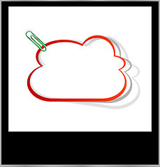 Image showing Photo frame with abstract red paper cloud