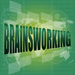 Image showing word brainsworking on touch screen technology background