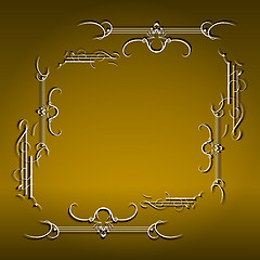 Image showing Vintage background, antique, victorian gold ornament, baroque frame, beautiful old paper