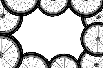 Image showing Seamless bicycle wheels pattern