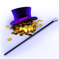 Image showing hat full of coins