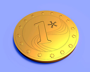 Image showing Gold coin - number one