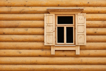 Image showing Wooden window with shutter doors