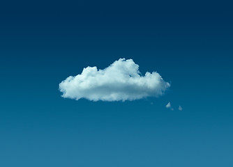 Image showing Lonely cloud in blue sky