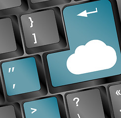 Image showing Cloud computing concept on computer keyboard