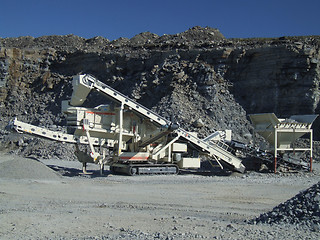 Image showing Quarry conveyor belt machine