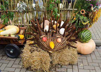 Image showing handmade hedgehog autumn harvest goodie 