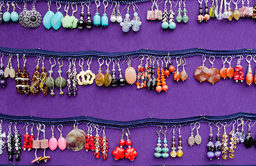 Image showing handmade decorative earring jewelry sale fair 