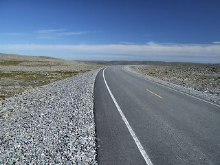 Image showing Road among rocky plains in Norway