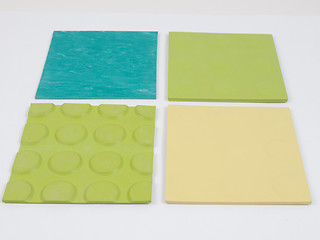 Image showing Green rubber linoleum sample