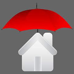 Image showing House under umbrella. Insurance concept.