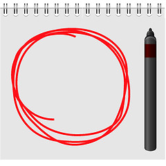 Image showing Notepad with red marker text box 