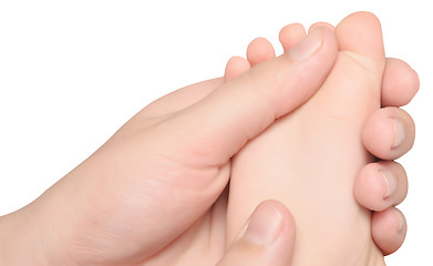 Image showing baby foot massage