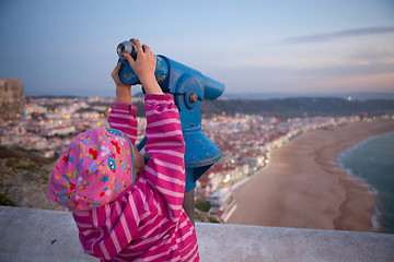 Image showing Girl looking at Nazare