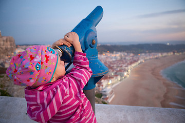 Image showing Girl looking at Nazare