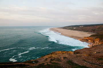 Image showing Nazare surf beach