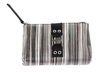 Image showing Black clutch bag on white.