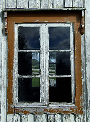 Image showing Vintage window with peeling paint