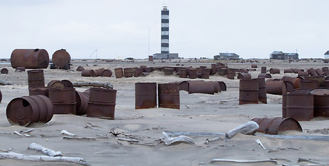 Image showing  drums on Arctic coast