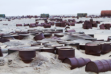 Image showing  drums on Arctic coast