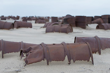 Image showing  drums on Arctic coast