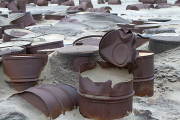 Image showing  drums on Arctic coast