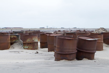 Image showing  drums on Arctic coast