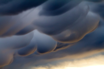 Image showing very strange clouds: mamma type