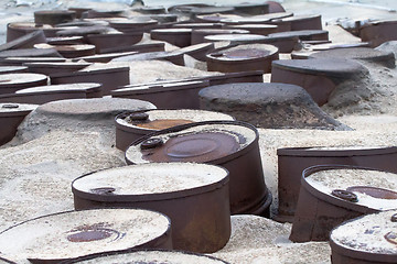 Image showing  drums on Arctic coast