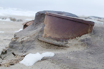 Image showing  drums on Arctic coast