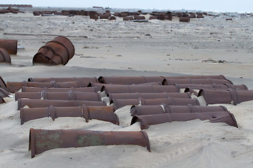 Image showing  drums on Arctic coast