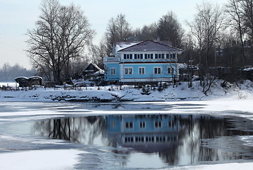 Image showing House on the river bank 