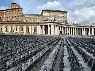 Image showing Saint Peter square - rows of seats