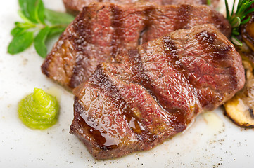 Image showing grilled Kobe Miyazaky beef