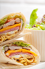 Image showing club sandwich pita bread roll