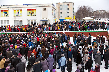 Image showing Protest rally in Kandalaksha against rising utility rates