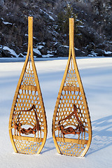 Image showing vintage Huron snowshoes