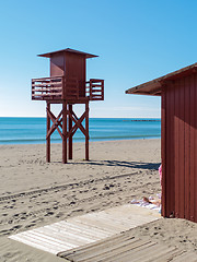 Image showing Life station on the beach