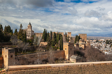 Image showing Gardens in Granada in winter