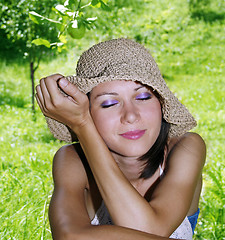 Image showing Young female in the park 