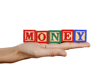 Image showing Money word in a hand