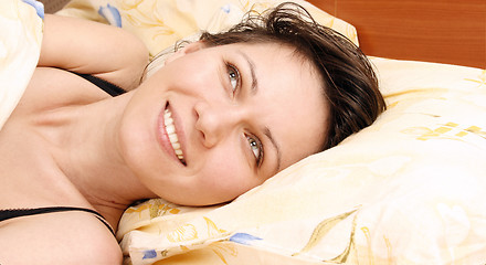 Image showing Woman in bed