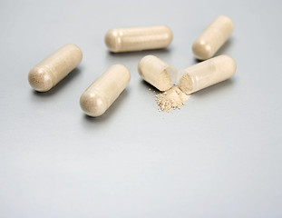 Image showing Closeup of many pills 